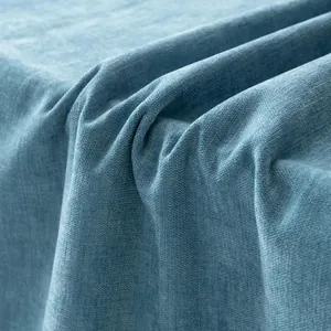Tela de chenilla azul gruesa con textura de terciopelo para fundas de sofá