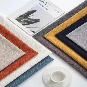 Premium solid color chenille fabric samples for sofa covers and clothing materials