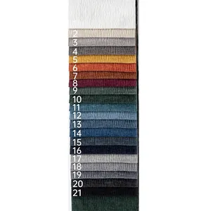 21 color swatches of high-end chenille petal fabric with corrugated texture