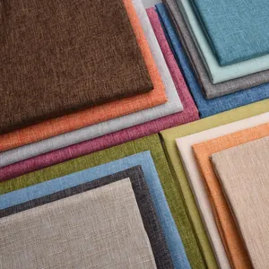 Premium thick cotton linen fabric swatches for sofa covers and DIY crafts in various colors