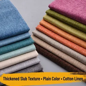 Thickened slub texture plain cotton linen fabric for DIY sofa upholstery