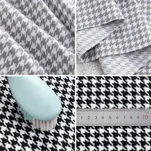 Tissu pied-de-poule durable en coton et lin pour tissus d'ameublement et de canapé