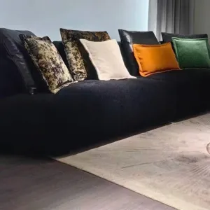 Tissu jacquard texturé vert mousse de luxe pour le rembourrage de canapés lourds