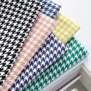Échantillons de tissu pied-de-poule en coton et lin de diverses couleurs pour sellerie