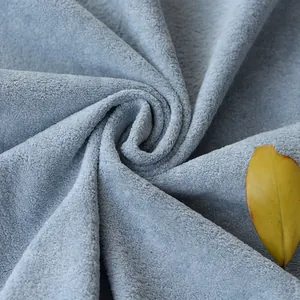 Soft blue-grey thickened plush fabric for toys and home decor with textured spiral fold