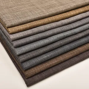 Pile d'échantillons de tissu en lin grossier multicolore de haute qualité pour canapés.