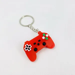 Creative miniature red game controller keychain accessory for car keys and bags