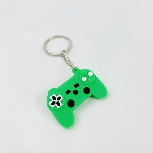 Creative mini green game controller keychain pendant for car keys and bag accessories