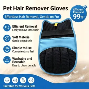 Vista detallada del guante para quitar pelos de mascotas con cerdas de silicona.