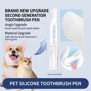 Haustier Zahnreinigung Stift Integrierte Zahnbürste Und Gel Zahnpflege Werkzeug Für Hunde Katzen Weichem Silikon Kopf Dental Stift