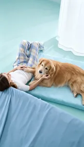 Tappetino refrigerante per cani in memory foam con motivo a nuvole per Golden Retriever