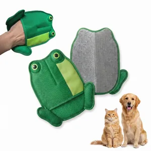 Gant de dépoilage pour animaux en forme de grenouille pour le nettoyage des canapés