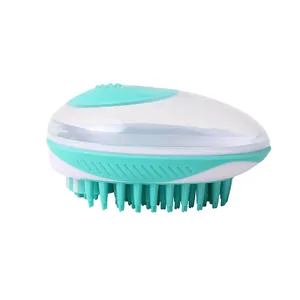 Spazzola da bagno massaggiante per animali con dispenser di shampoo per cani e gatti