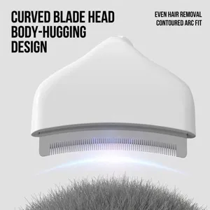 Professional curved blade pet deshedding comb for cat hair removal with fine teeth