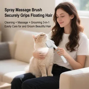 3-in-1 pet spray grooming brush for cats and dogs, electric de-shedding massage comb