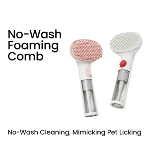 Pet Waterless Cleaning Brush With Adjustable Bristles Mousse Foam Scrubber For Cats And Dogs Hair Removal Grooming Tool