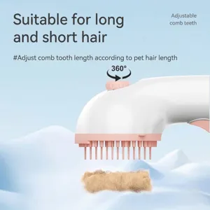 Adjustable pet grooming brush for long and short hair cats and dogs