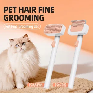Professional pet grooming brush set for cats and dogs with dematting and deshedding tools