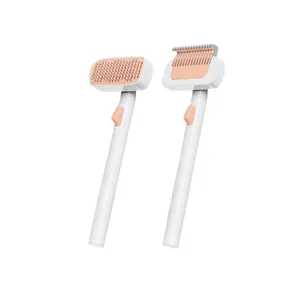 Professional white and rose gold pet grooming brush set for cats and dogs hair removal