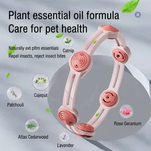 Collar antipulgas y garrapatas ajustable para mascotas con aceites esenciales naturales