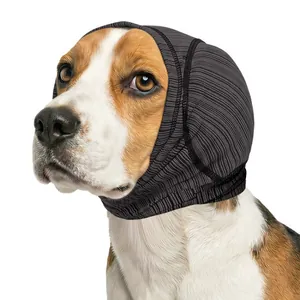 Pet Noise Protection Earmuffs Dog Calming Hood Breathable Soft Nylon Fabric Anti Anxiety Snood Cap For Dogs Grooming Bathing