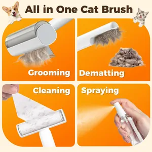 All-in-one verzorgingsborstel en haarverwijderaar met sprayfunctie voor katten