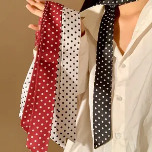 Retro zijden sjaals met stippen rood wit en zwart veelzijdige haarbanden voor dames