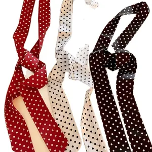 Vintage gestipte dunne zijden sjaal streamers in rood, wit en zwart voor elegante dames