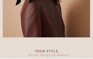 Close-up detail of a textured brown leather jacket paired with an elegant patterned silk scarf