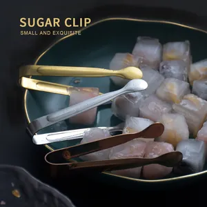 Stainless Steel Mini Sugar Tongs Small Ice Tongs For Coffee Cake Modern Minimalist Food Serving Tongs For Kitchen Party