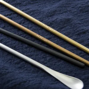Japanese 304 stainless steel long handle stirring spoons in four colors for cocktails