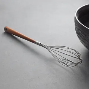 Frusta per Uova Manuale in Acciaio Inossidabile 304 Con Impugnatura in Palissandro Strumento di Cottura da Cucina per Crema Farina