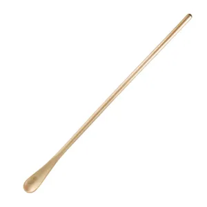 Japanese brushed stainless steel long handle stirring spoon in elegant gold finish
