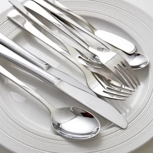 Stainless Steel Cutlery Set Mirror Polished Steak Knife Main Fork Spoon Minimalist Tableware For Home Hotel Restaurant