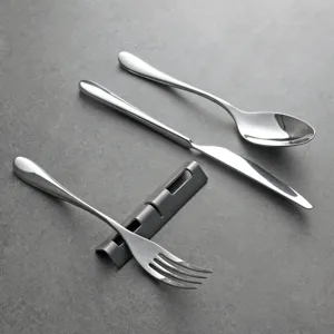 Poggia posate premium in acciaio inox 304 con fessura per coltelli e set di posate