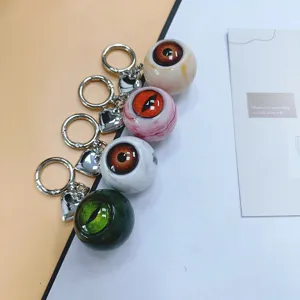 Gothic Eyeball Keychain Horror Evil Eye Bag Charm Heart Pendant Key Ring Resin Accessories For Women Men Party Halloween Gift