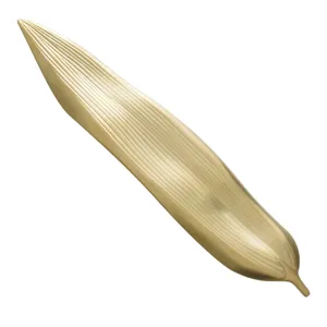 Elegant golden willow leaf-shaped Japanese chopstick rest for home or upscale restaurant use