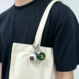 Gothic style horror eyeball keychain bag charms for unique accessories on canvas tote