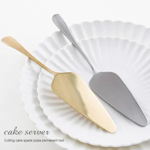 Nordic Stainless Steel Cake Server Serrated Edge Pizza Shovel Mirror Polished Baking Tool Gold Silver Dessert Cutter For Kitchen Home Restaurant