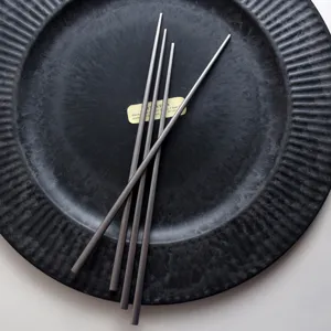 Creative 304 Stainless Steel Vintage Japanese Style Square Head Non-slip Reusable Metal Chopsticks Home Restaurant Tableware
