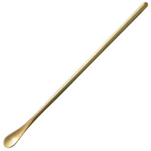 Japanese style 304 stainless steel long handle coffee stirring spoon in matte gold