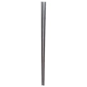 Vintage 304 stainless steel chopsticks with square head and non-slip textured finish