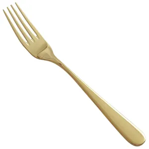 Premium luxury gold stainless steel dinner fork for steak dessert and fruits usage