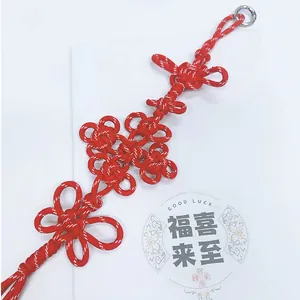 Traditioneller roter handgefertigter China-Knoten-Anhänger für Taschen