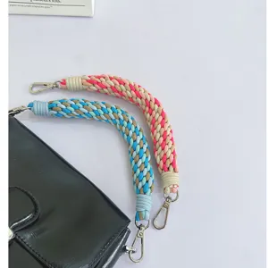 Correa de Bolso de Cuerda de Poliéster Engrosada Tejida a Mano Cordón de Muñeca para Teléfono Móvil Accesorios de Bolso Mujer