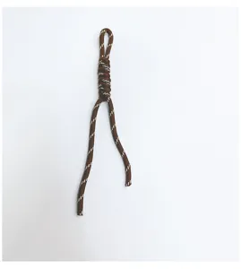 Handcrafted braided brown lanyard cord with white accents for phone cases and keys