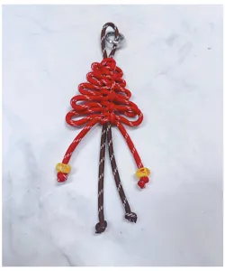 Portachiavi albero di Natale intrecciato a mano in paracord per decorazione borsa