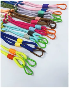 Colorful hand-woven crossbody rope straps with carabiner clips for phone or bags