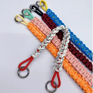 Handmade Braided Lanyard Phone Wrist Strap Polyester Zinc Alloy Portable Rope For Water Cup Bag Universal Hand Carry Belt