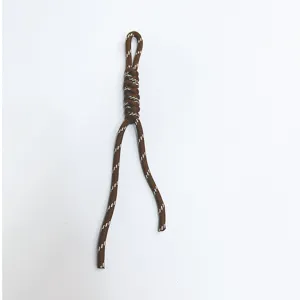 Minimalist hand-woven brown braided paracord lanyard strap for phone cases and keychains.